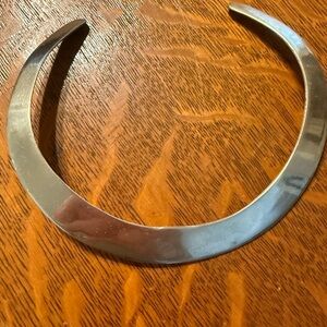 Chunky Brass Collar Necklace - Modern Minimalist